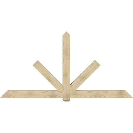 Ekena Millwork Kennewick Rough Sawn Timber Gable Bracket, Douglas Fir, 108"W x 54"H x 6"D x 6"F, 12/12 Pitch GBW108X54X0606KEN00RDF